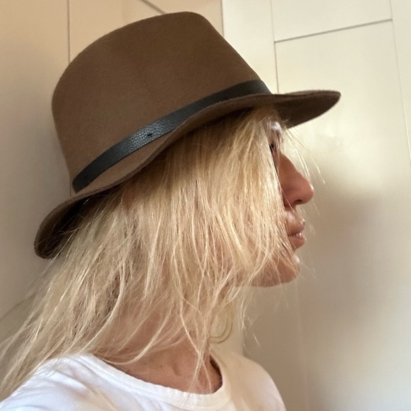 Brown Fedora Hat with Black Band main image 4